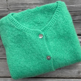 Cropped Sleeve Mohair Cardigan