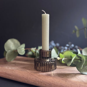 Olive Green Glass Candle/Tealight Holder