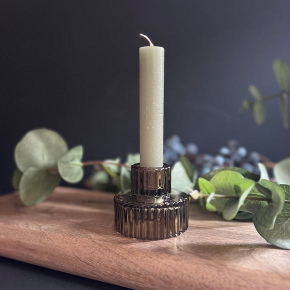 Olive Green Glass Candle/Tealight Holder
