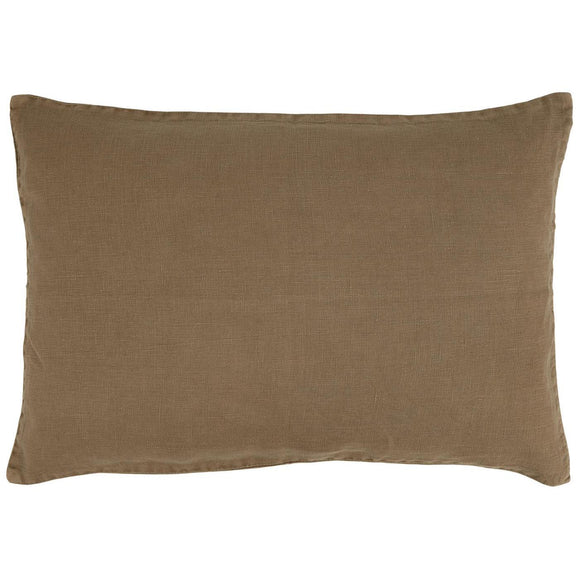 Chocolate Linen Rectangle Cushion