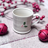 Mini Ceramic Mug with Holly