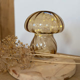 Autumn LED glass mushroom decoration, alternate view