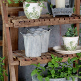 Zinc Ribbed Planters with Handles