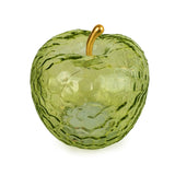 Apple LED Light in Green (Large) – textured green glass apple-shaped LED lamp with a golden stalk