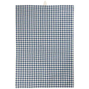 Dark Blue Gingham Cotton Teatowel