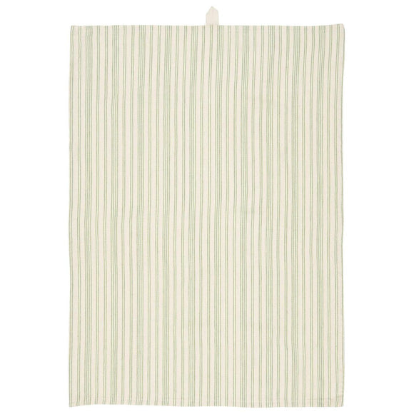 Green Stripe Cotton Teatowel