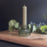 Vintage Green Glass Candle/Tealight Holder
