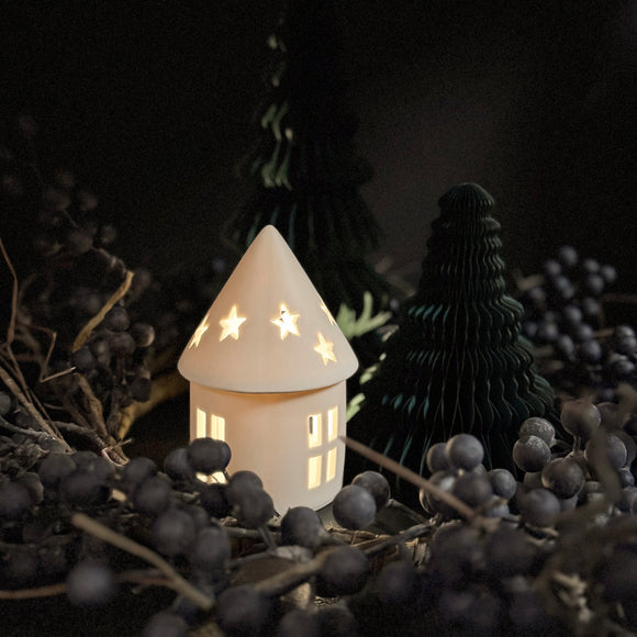 White Round LED House