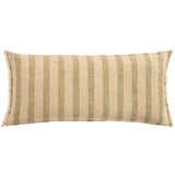 Large Rectangle Cushion in Green & Natural Stripes