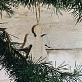 Wooden Sparkle Angel Tree Decoration