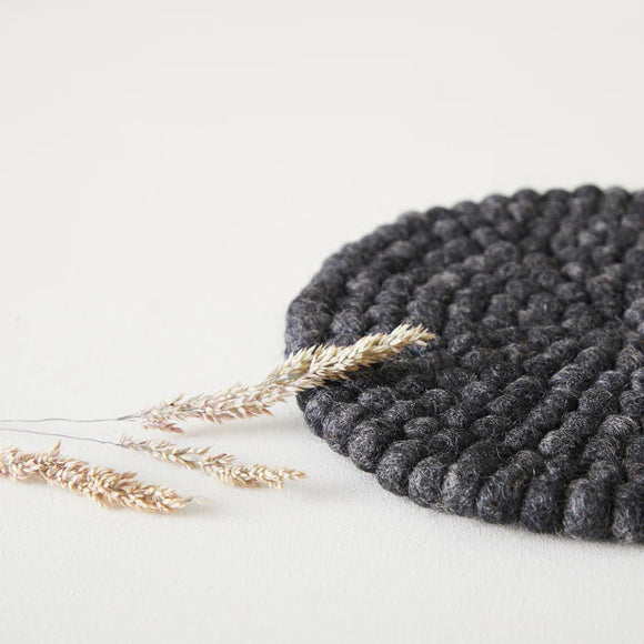 Handmade Felt Trivet in Charcoal