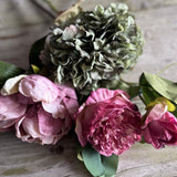 Dried Touch Ruffled Hydrangea - Green