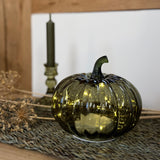 Autumn LED glass pumpkin decoration, alternate view