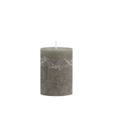 Rustic Pillar Candles in Olive
