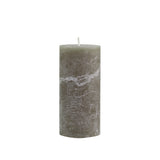Rustic Pillar Candles in Olive