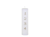 Advent Pillar Candle in White