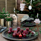 Set of Cube Advent Candles in Rouge