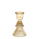 Pressed Glass Candlestick - Champagne