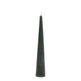 Forest green cone pillar candle with gold glitter