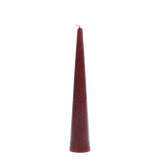 Cherry red cone pillar candle with gold glitter