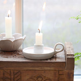 White Ceramic Chamberstick