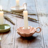 Pink Ceramic Chamberstick