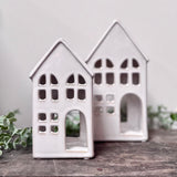 White Ceramic Tealight Houses