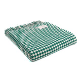 Pure New Wool Throw in Emerald Houndstooth