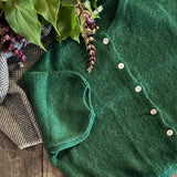 Cropped Sleeve Mohair Cardigan