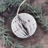Honeycomb Decorations in White & Gold Stars