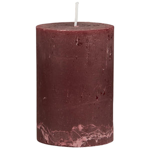 Rustic Pillar Candles in Rouge