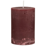 Rustic Pillar Candles in Rouge