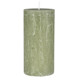 Rustic Pillar Candles in Green Tea