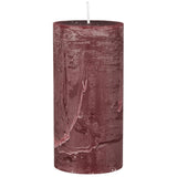 Rustic Pillar Candles in Rouge