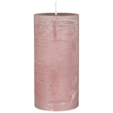 Rustic Pillar Candles in Rose
