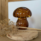 Autumn LED glass mushroom decoration, alternate view