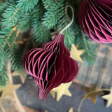 Honeycomb Baubles in Wine