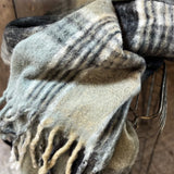 Mohair Plaid Wool Blend Throw
