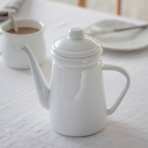 White Enamel Coffee Pot