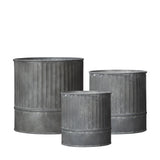 Vertical Ribbed Zinc Planter Large