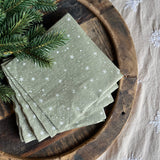 Pack of Snowflake Paper Napkins in Olive