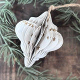 Honeycomb Decorations in White & Gold Stars