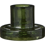 Dark Green Glass Candle Holder