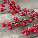 Detail of glossy red faux Christmas berries