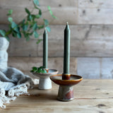 Glazed Porcelain Candle Holder in Copper