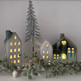 Small White Ceramic LED House