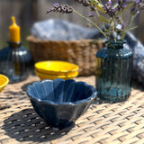 Mini Navy Fluted Bowl
