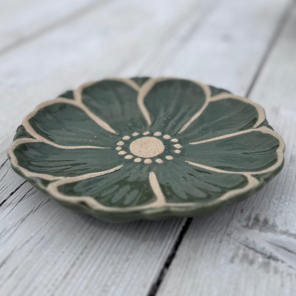 Green Flower Plate