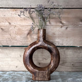 Round Wooden Vase