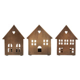 Assorted Bronze House Tealight Holders